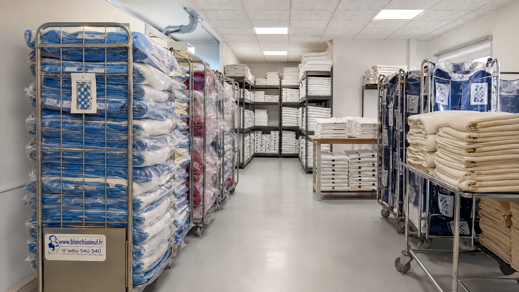 Linge professionnel plié et préparé pour l’hivernage